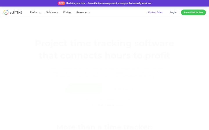 Screenshot of actitime.com