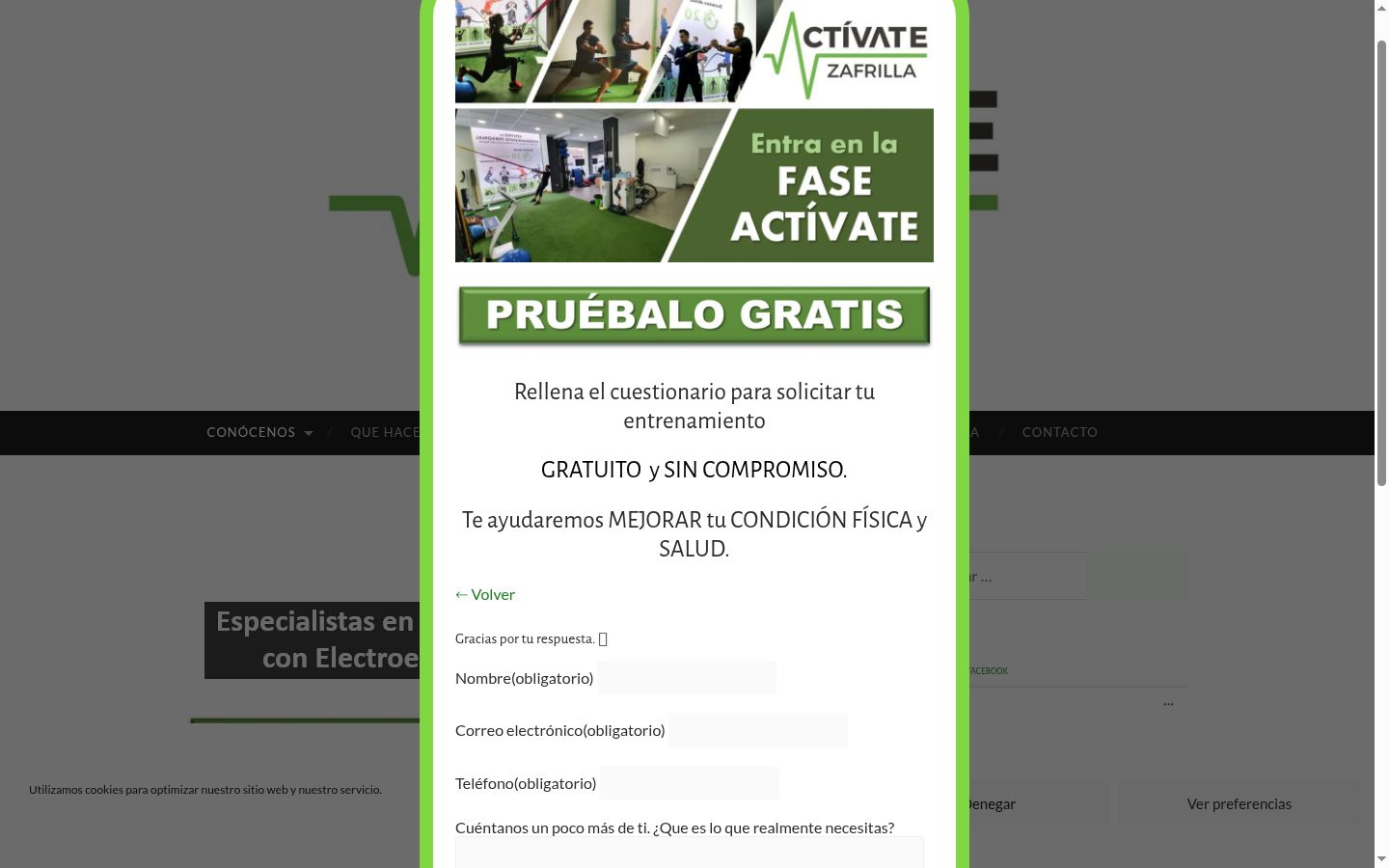Screenshot del banner di consenso mostrato prima di qualsiasi interazione