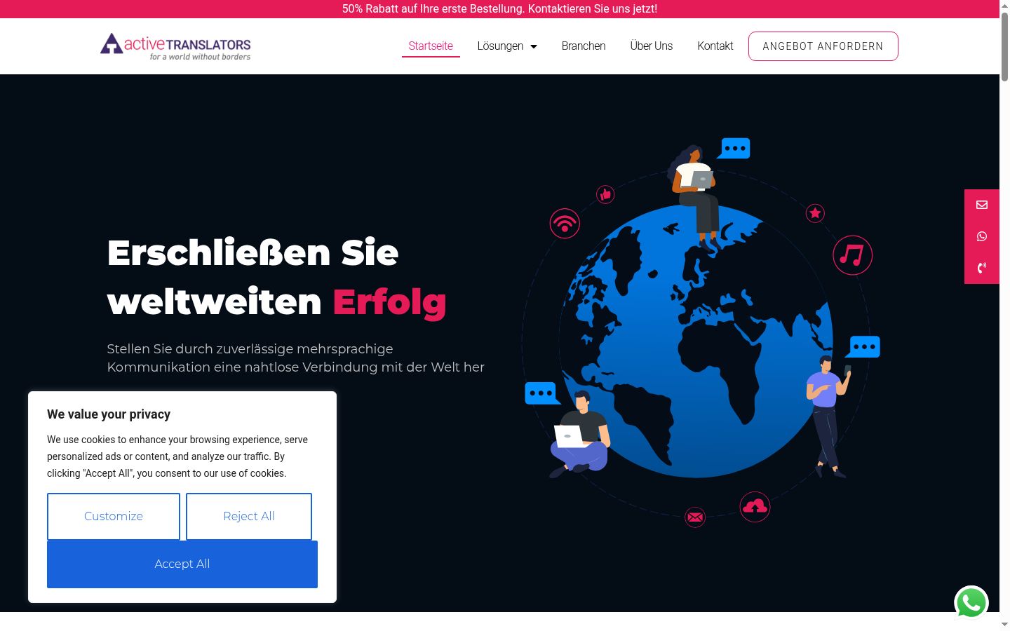 Sutikimo reklamjuostės, rodytos prieš bet kokią sąveiką, ekrano kopija