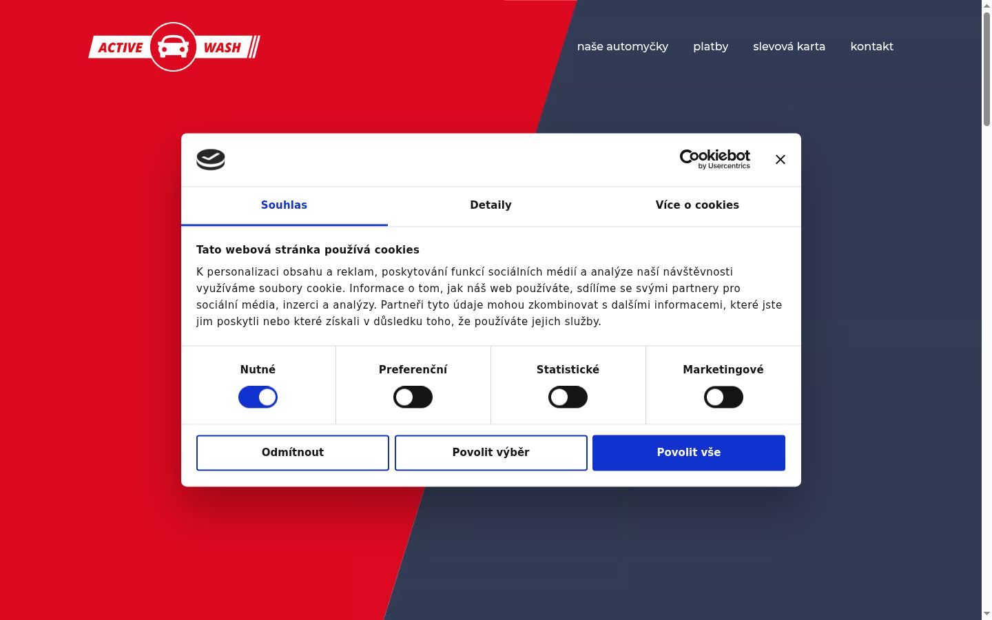 Screenshot del banner di consenso mostrato prima di qualsiasi interazione