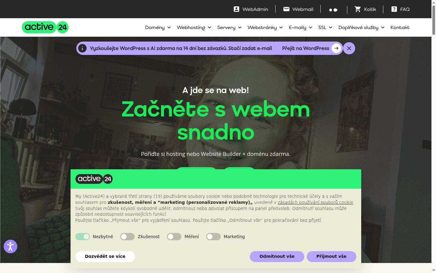 Zrzut ekranu banera zgody wyświetlanego przed jakąkolwiek interakcją