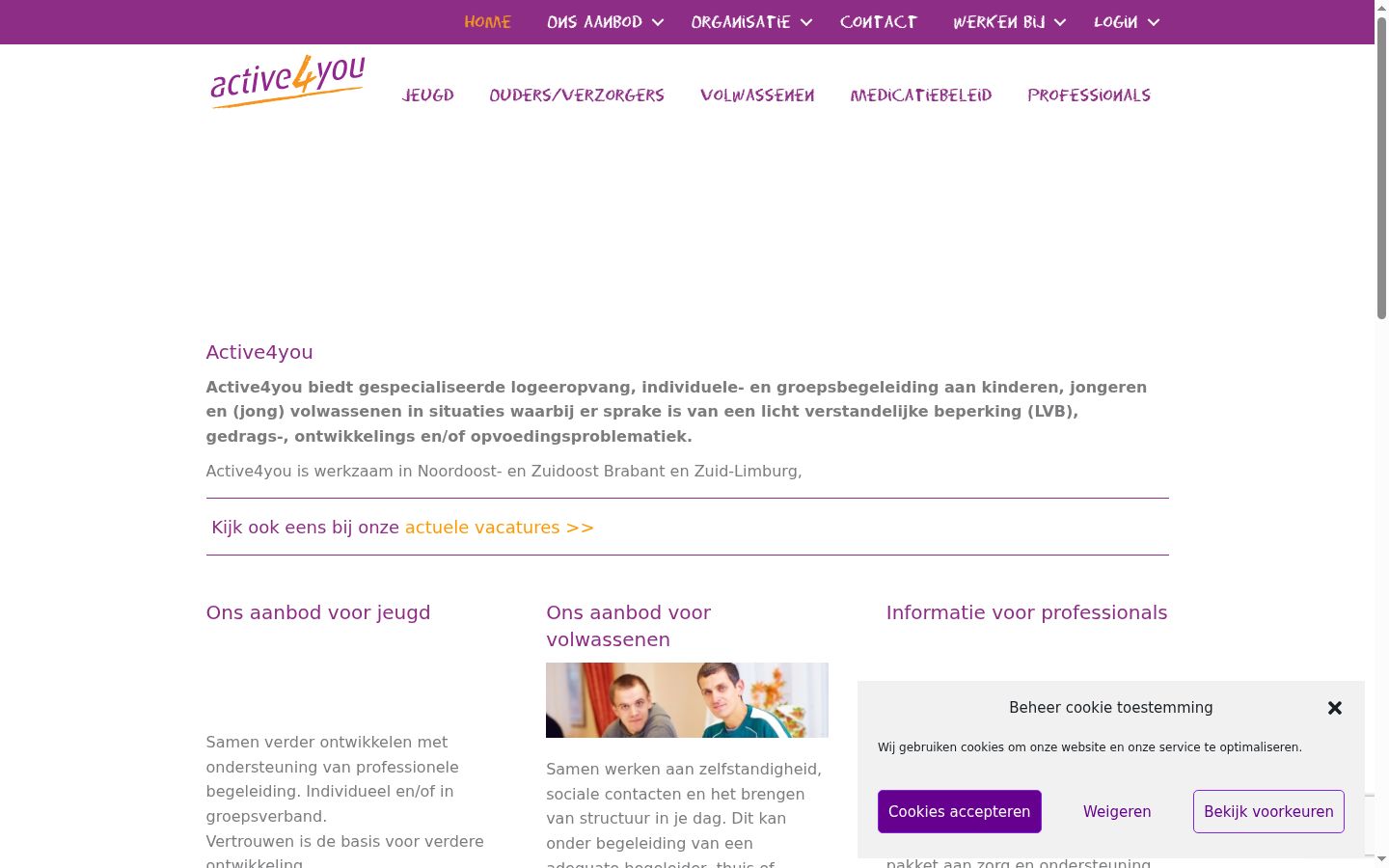 Captura de ecrã do banner de consentimento apresentado antes de qualquer interação