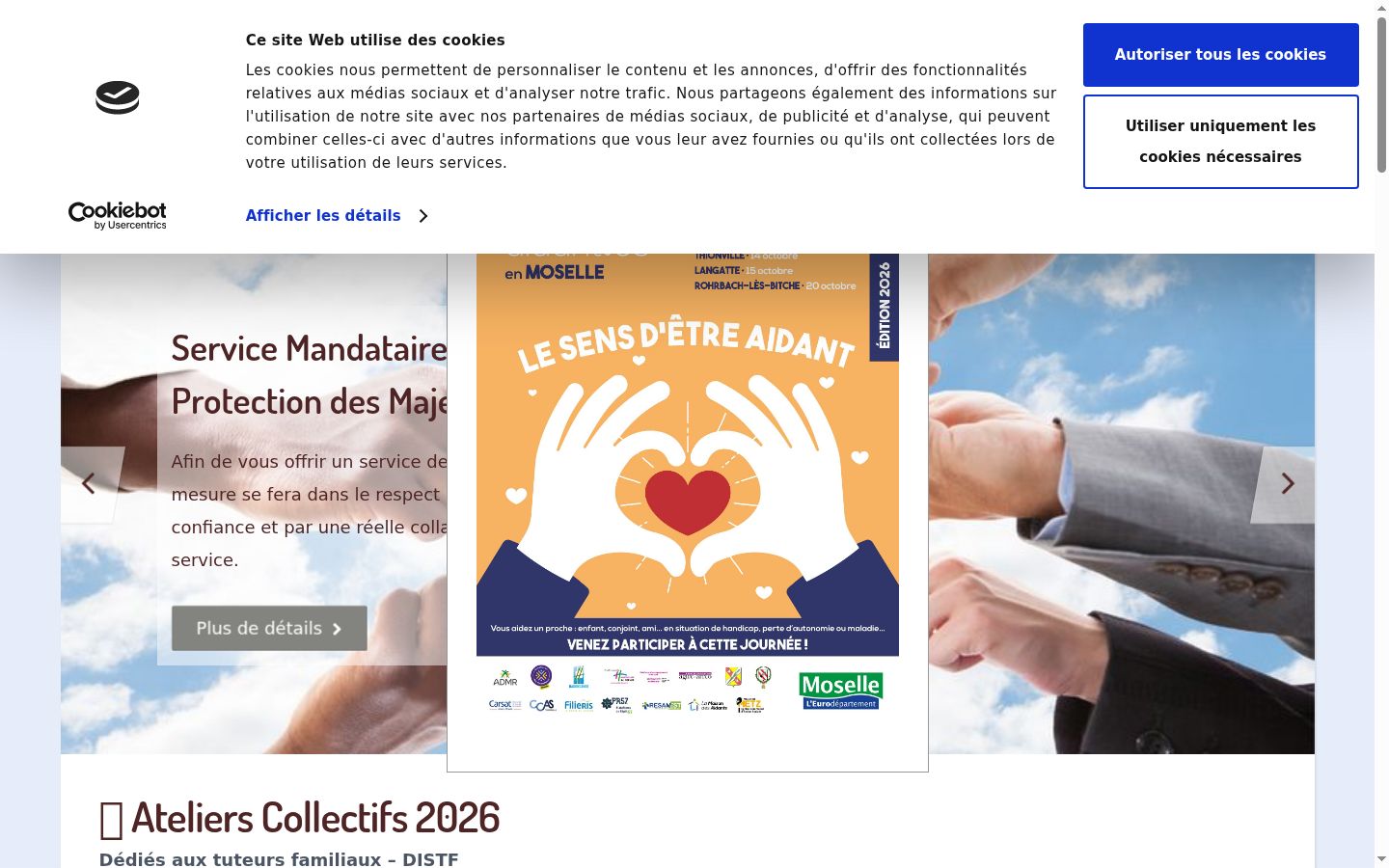 Capture d'écran de la bannière de consentement affichée avant toute interaction