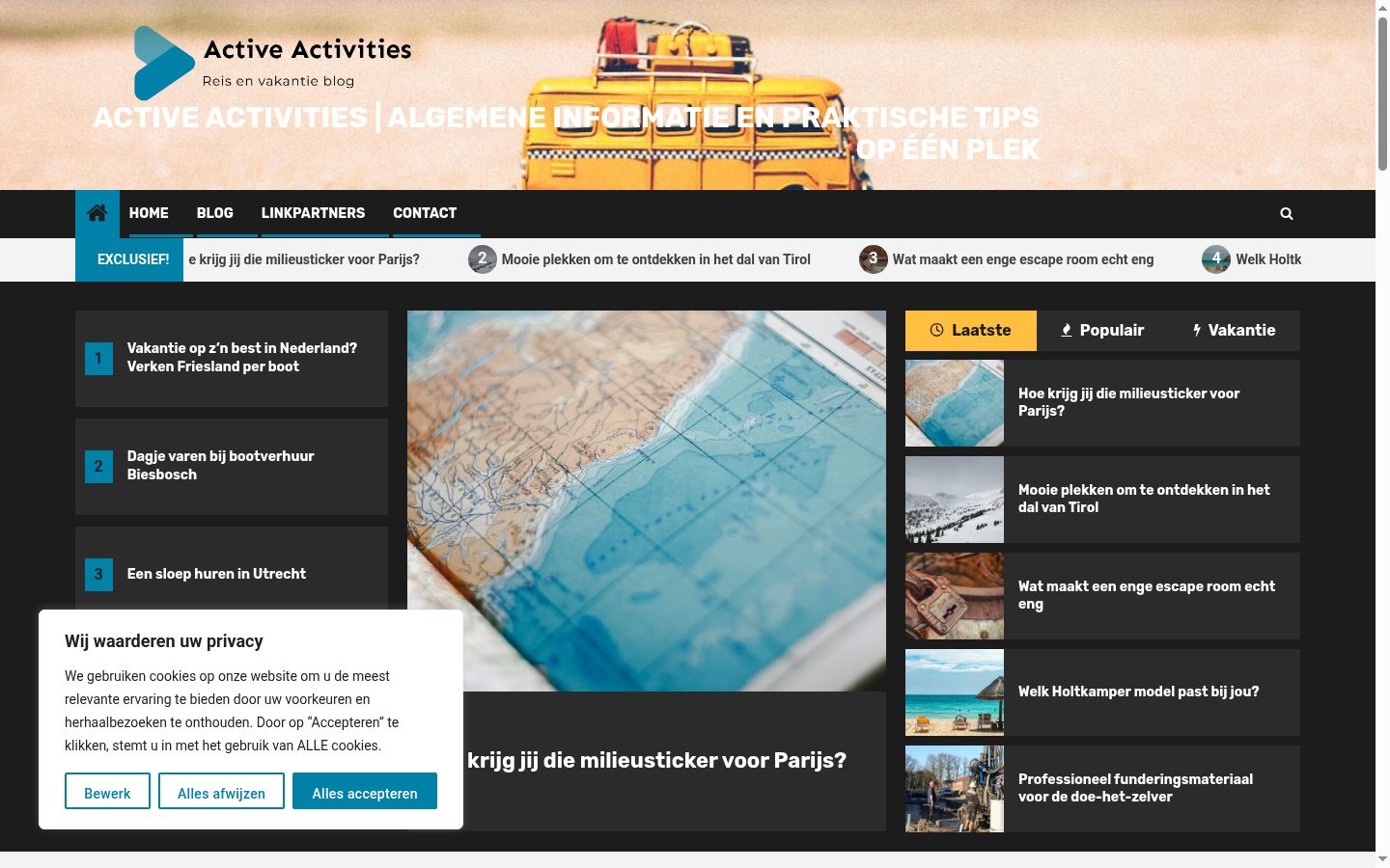 Screenshot of the consent banner shown before any interaction