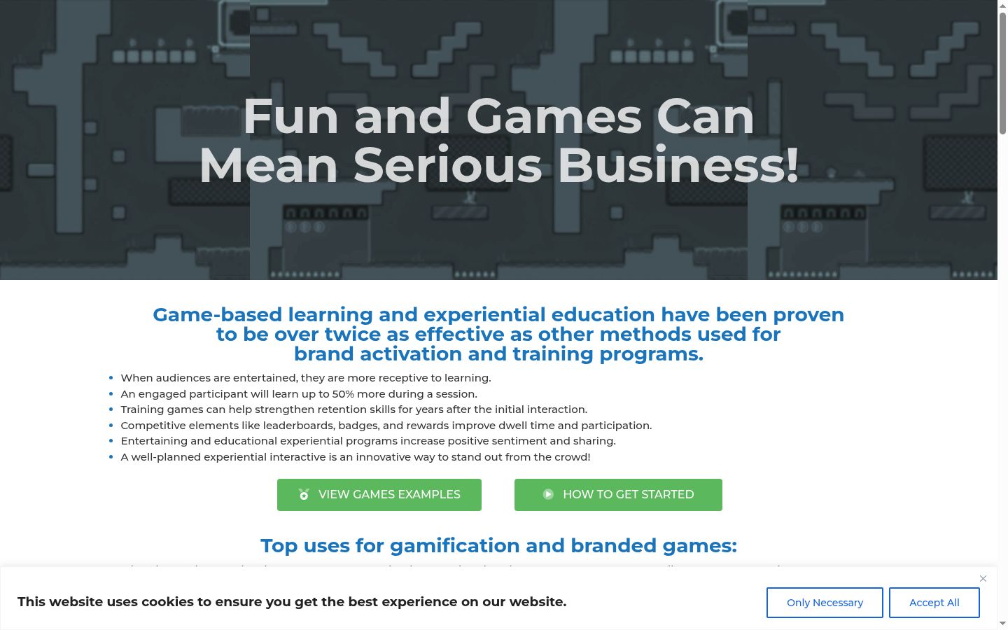 Screenshot of the consent banner shown before any interaction