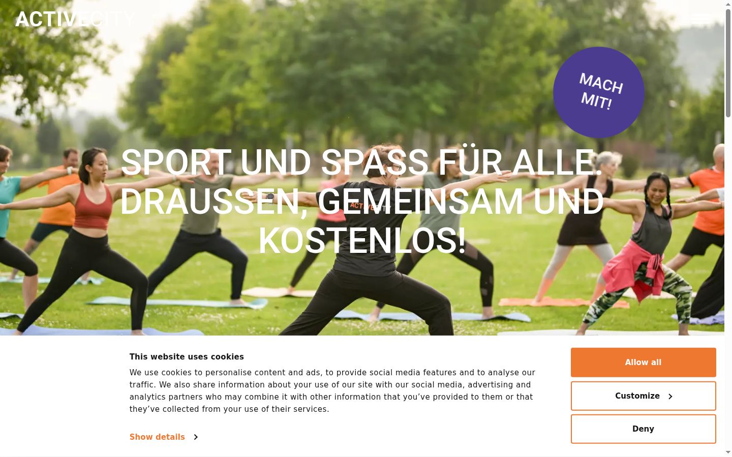 Screenshot del banner di consenso mostrato prima di qualsiasi interazione