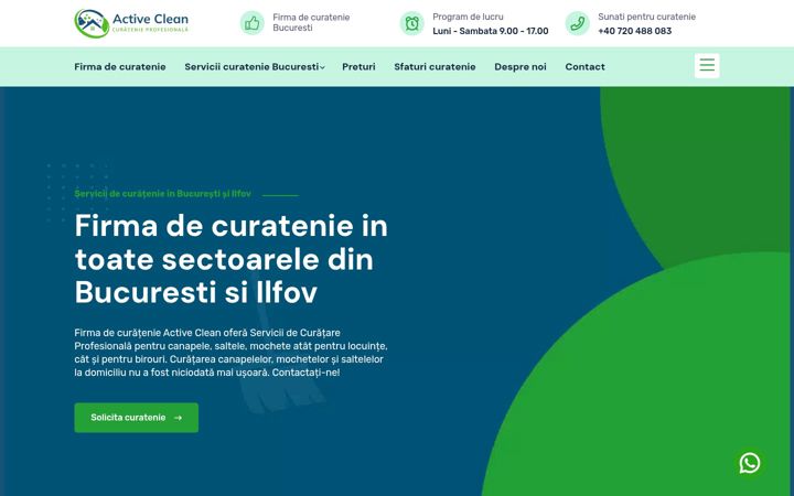 Екранна снимка на activeclean.ro