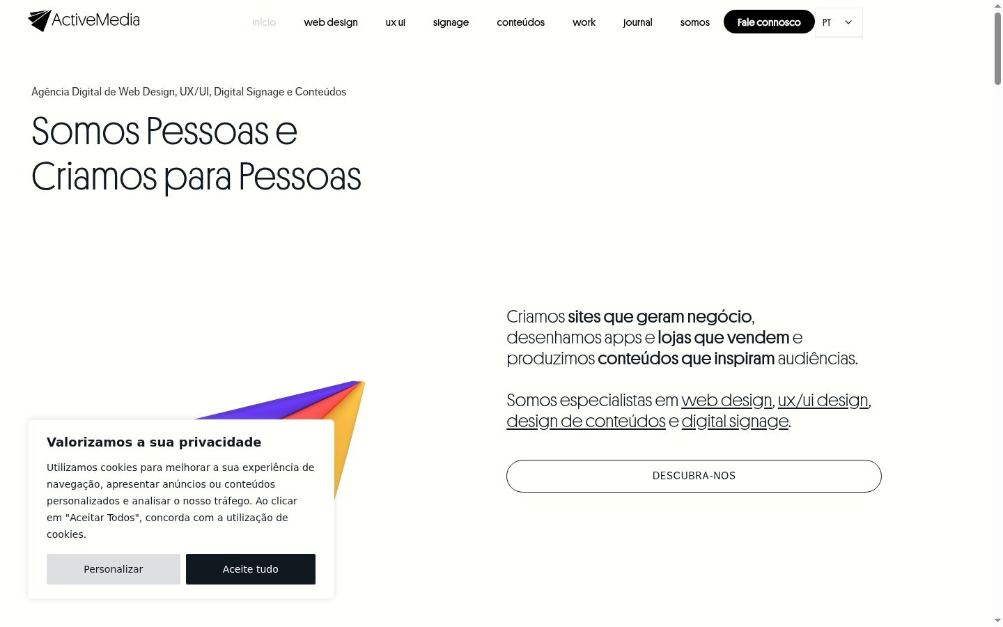 Capture d'écran de la bannière de consentement affichée avant toute interaction