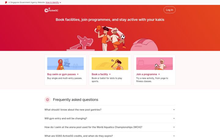 Screenshot of activesg.gov.sg