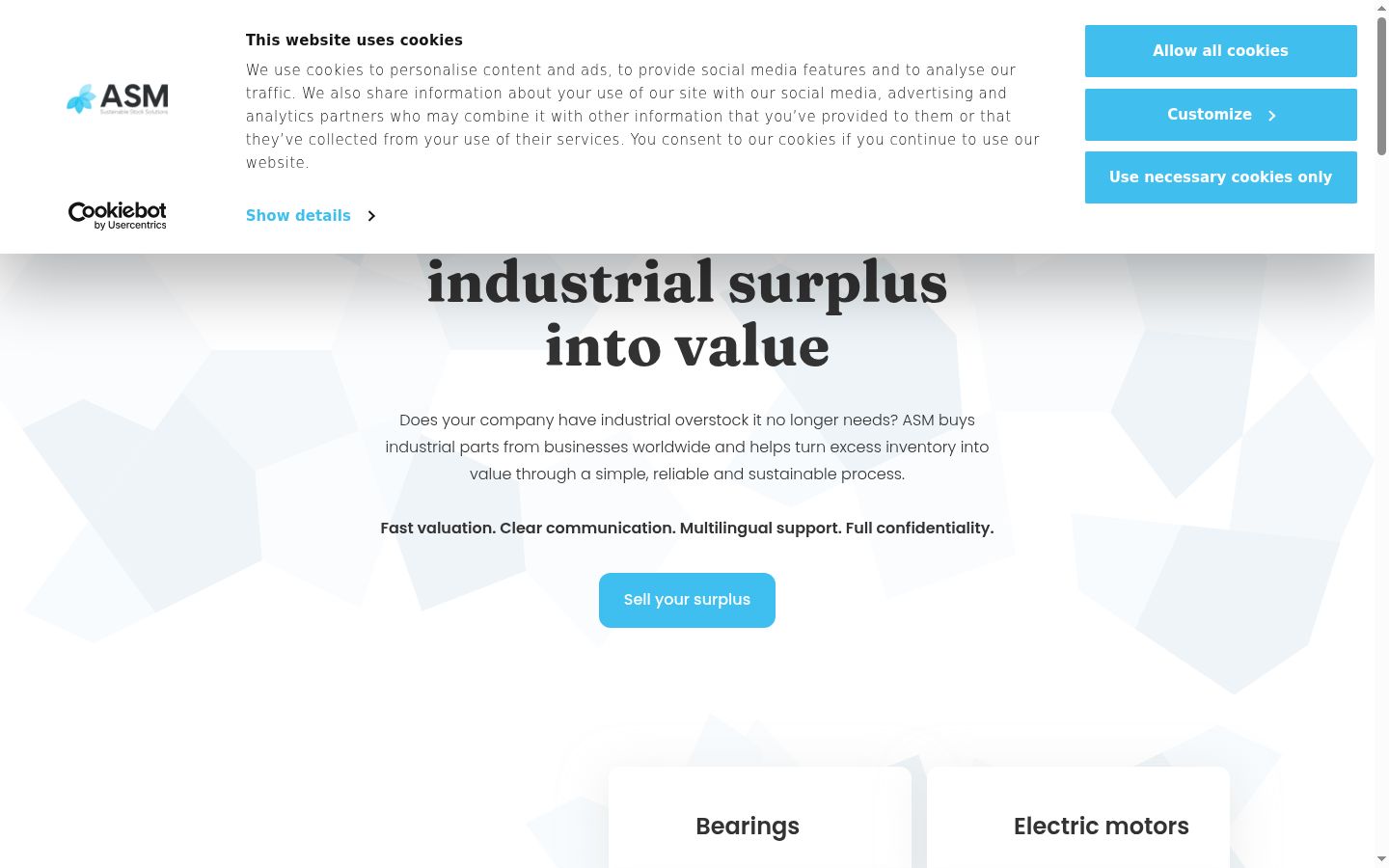 Screenshot del banner di consenso mostrato prima di qualsiasi interazione