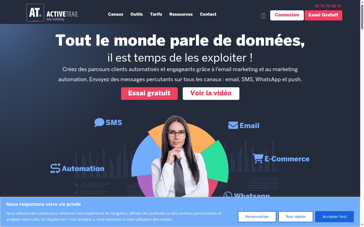 Screenshot del banner di consenso mostrato prima di qualsiasi interazione