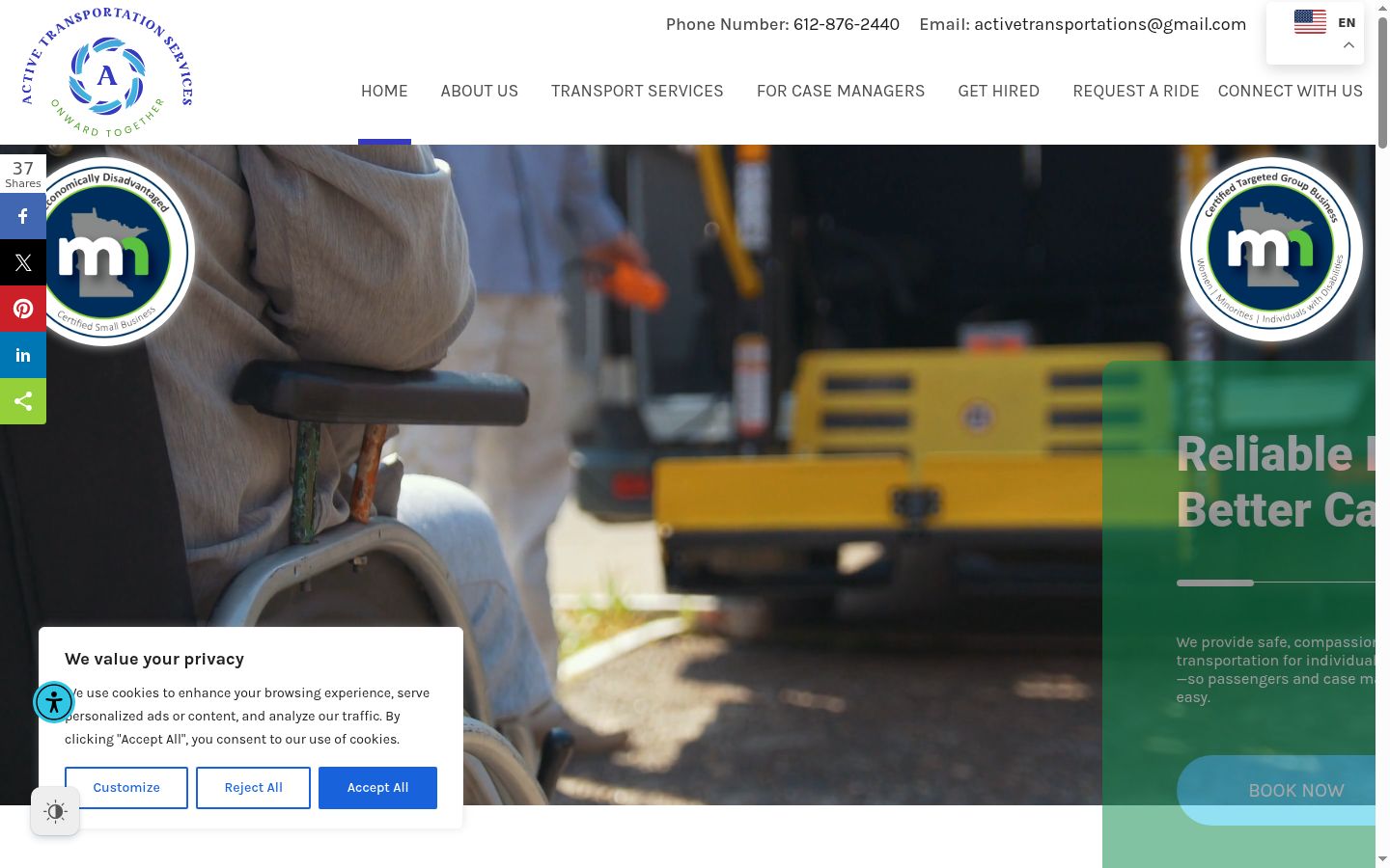 Screenshot des Einwilligungsbanners vor jeglicher Interaktion