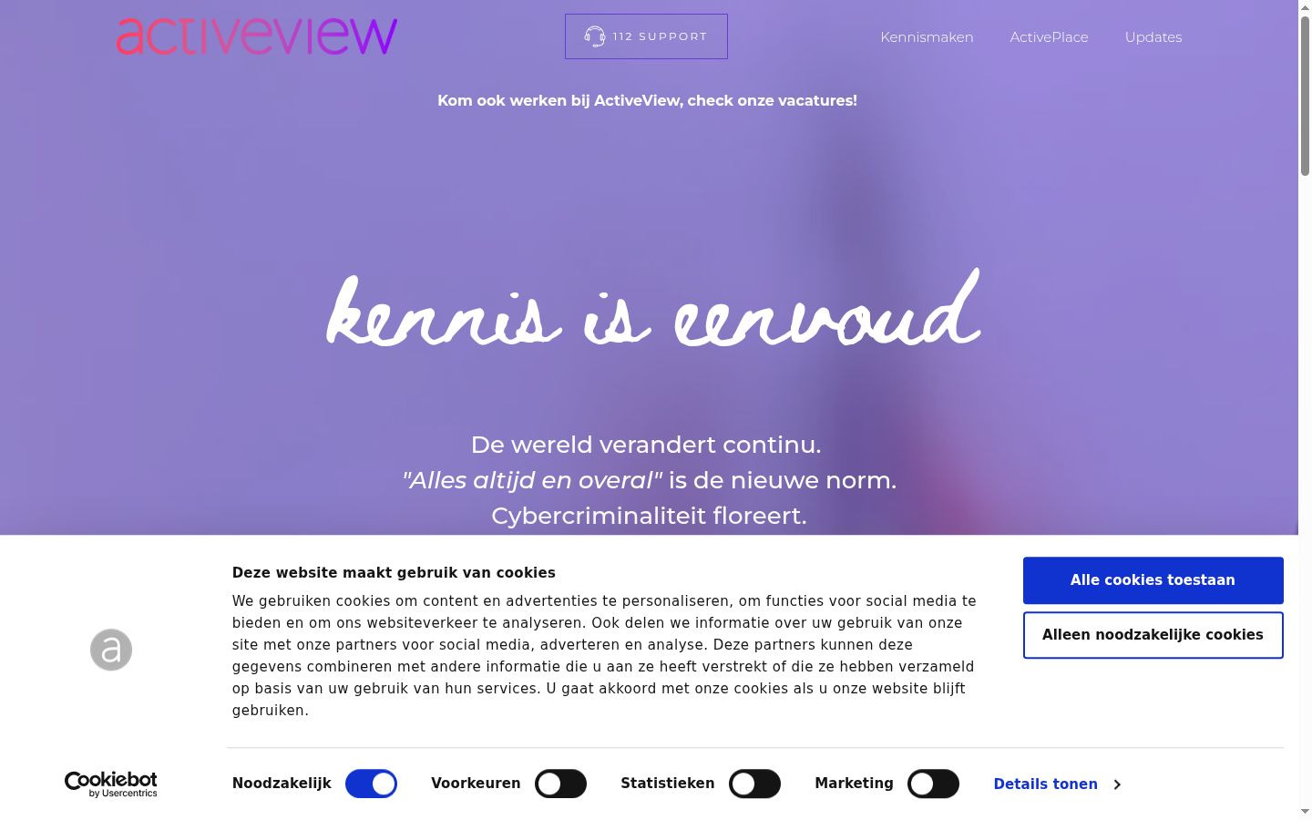 Screenshot of the consent banner shown before any interaction