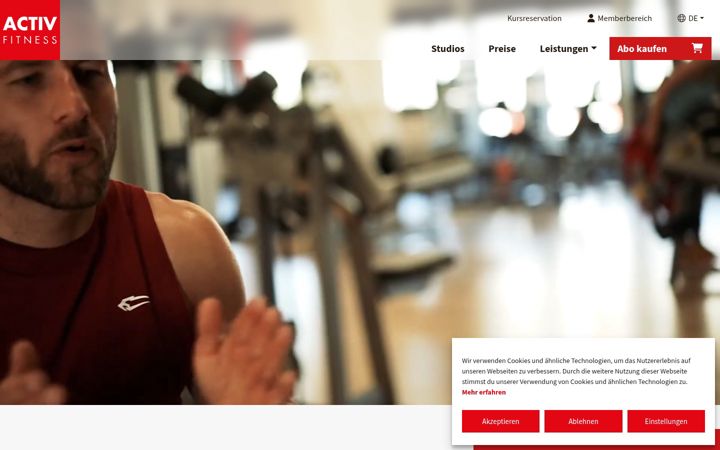 Screenshot of activfitness.ch