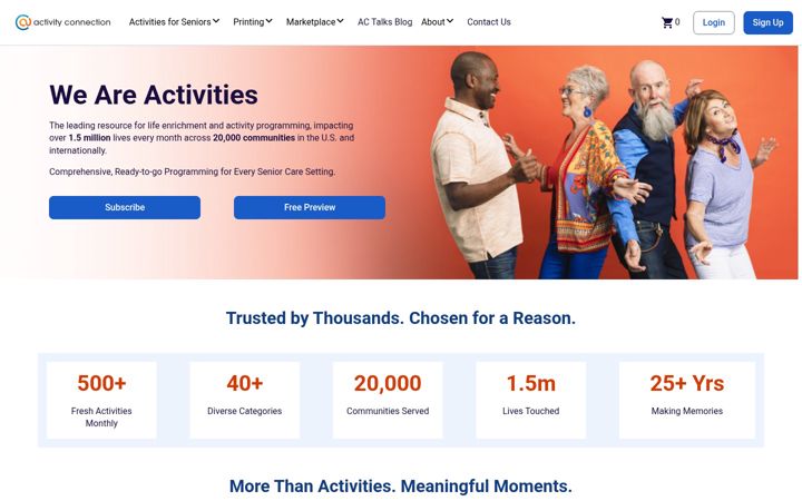 Screenshot of activityconnection.com