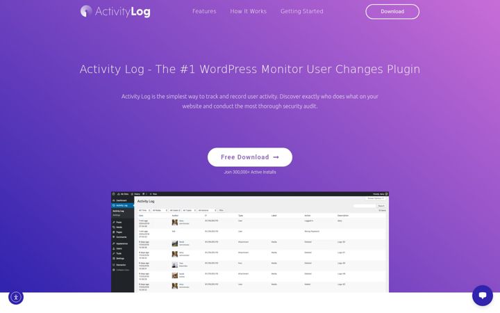 Screenshot of activitylog.io