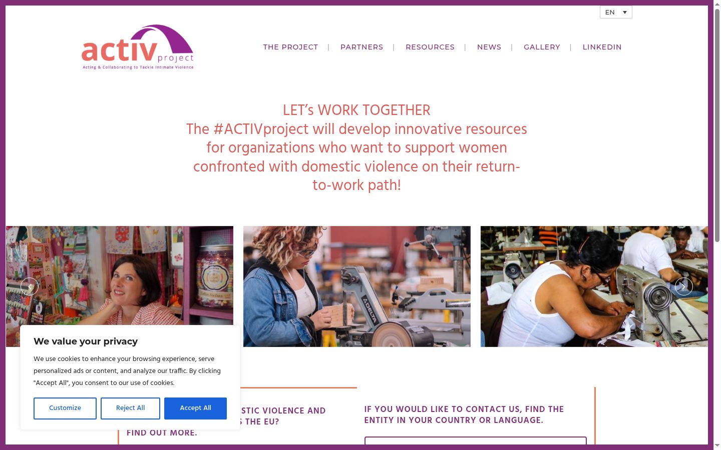 Screenshot del banner di consenso mostrato prima di qualsiasi interazione