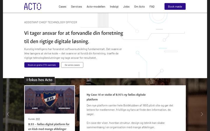 Screenshot of acto.dk