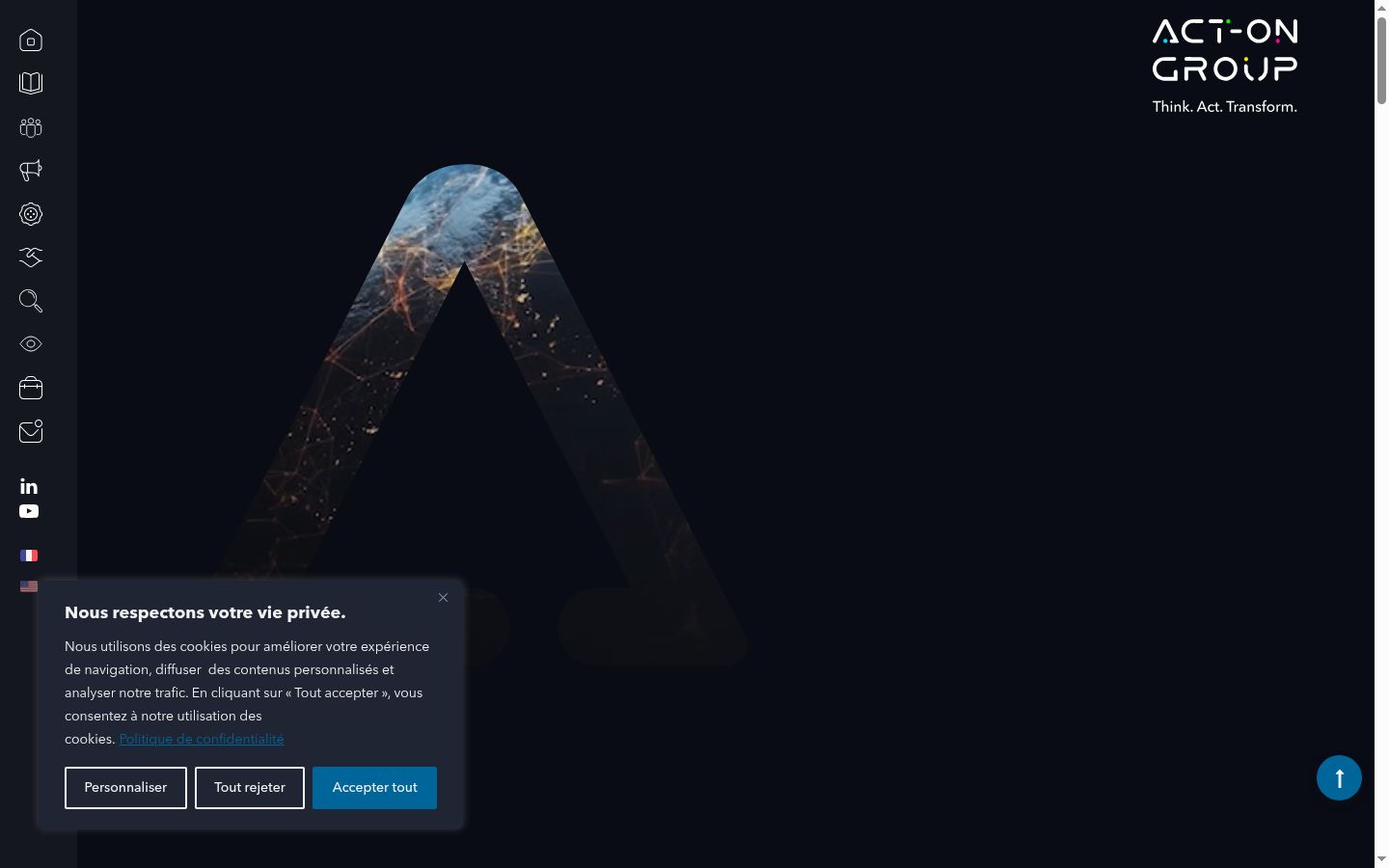 Screenshot del banner di consenso mostrato prima di qualsiasi interazione