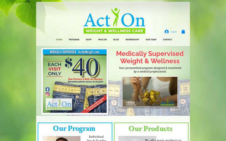 Screenshot του actonweight.com