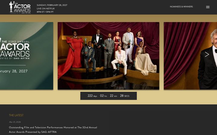 Screenshot of actorawards.org
