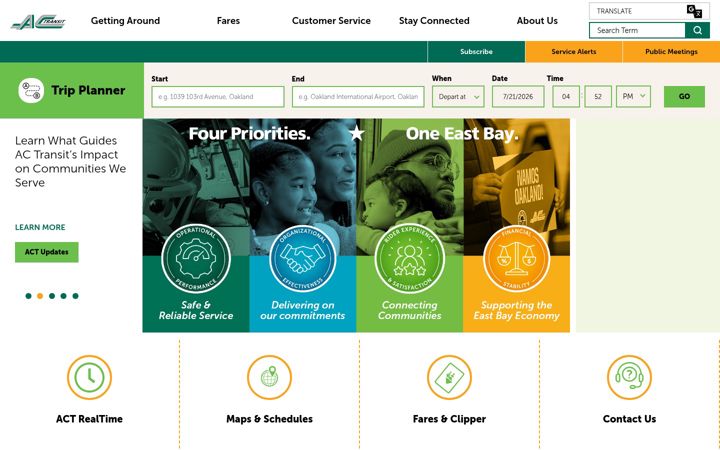 Screenshot of actransit.org