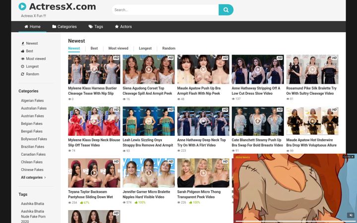 Screenshot of actressx.com