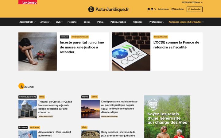 Screenshot of actu-juridique.fr
