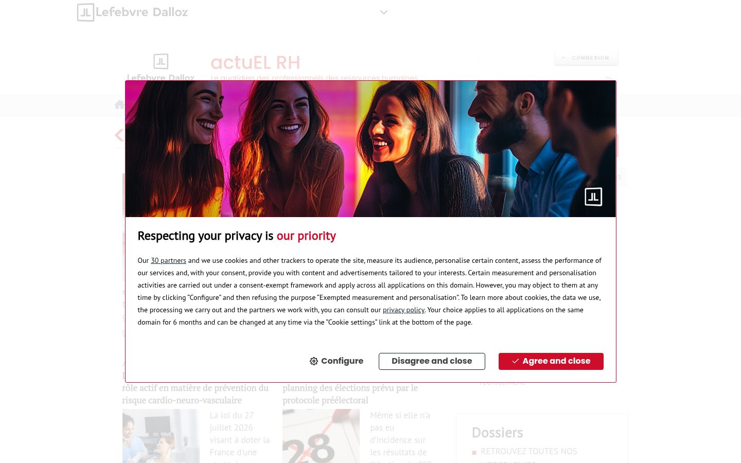 Screenshot of the consent banner shown before any interaction