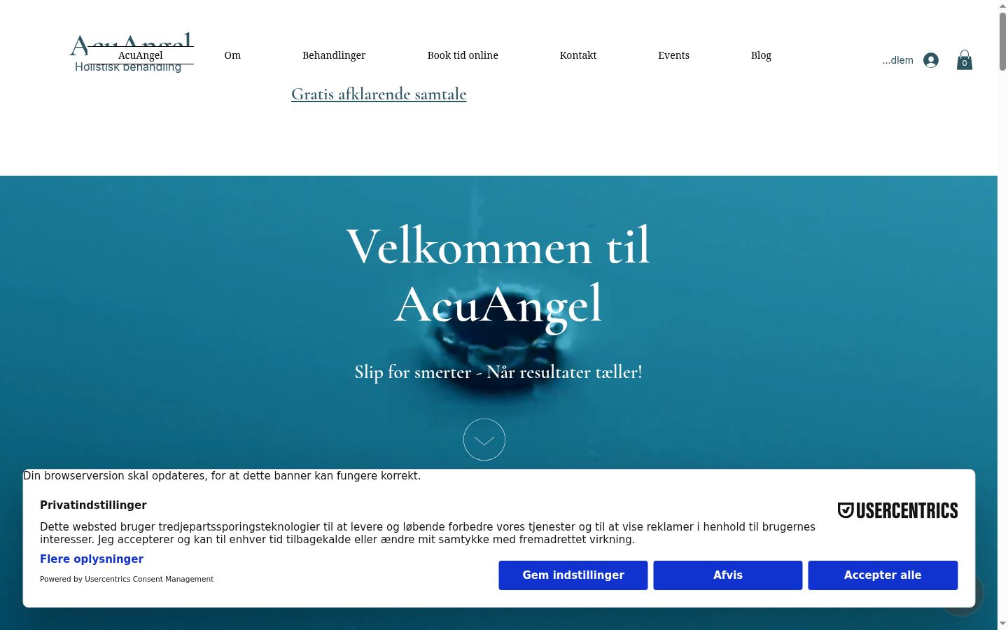 Screenshot of the consent banner shown before any interaction