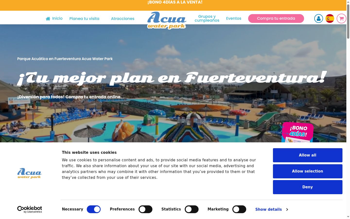 Screenshot of the consent banner shown before any interaction