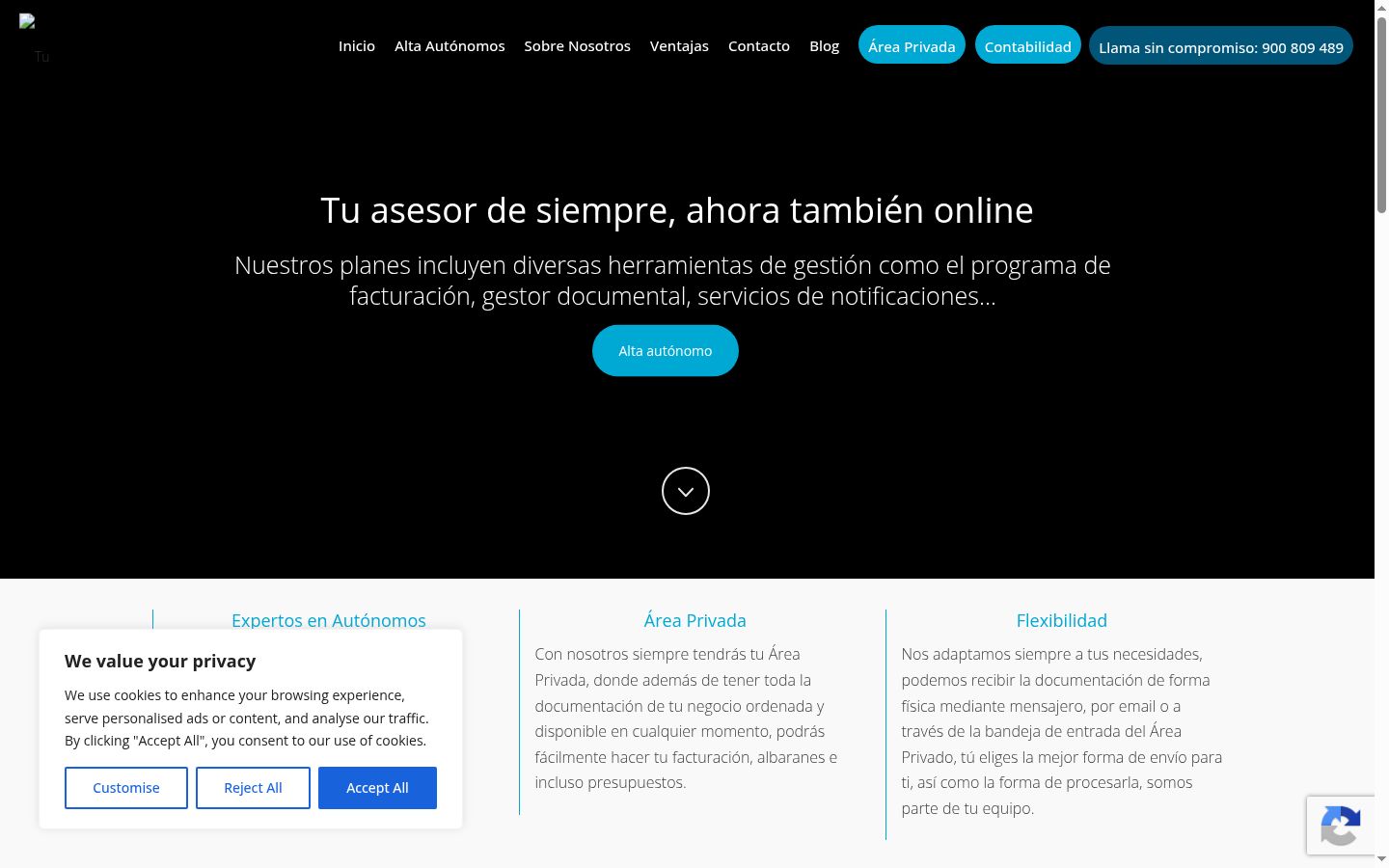 Screenshot tal-banner tal-kunsens muri qabel kwalunkwe interazzjoni