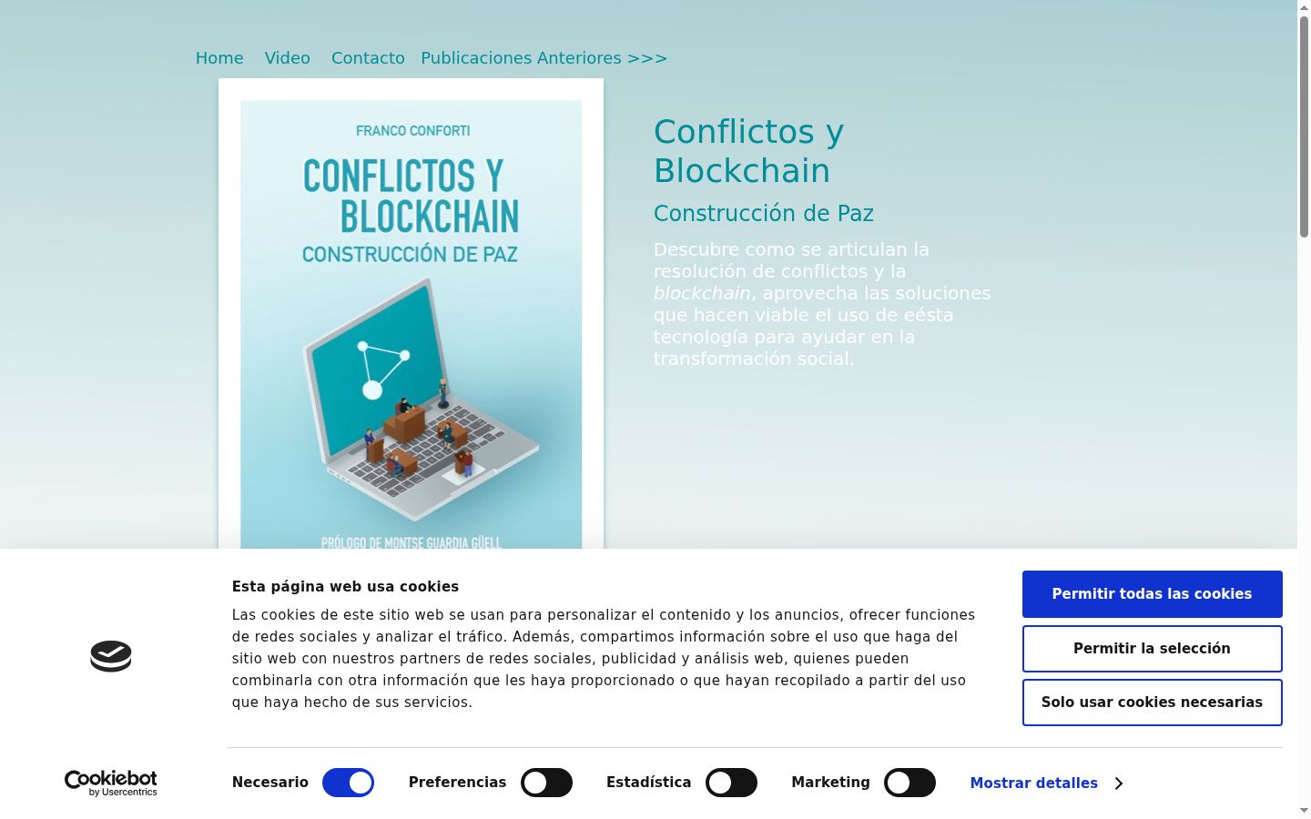 Screenshot del banner di consenso mostrato prima di qualsiasi interazione