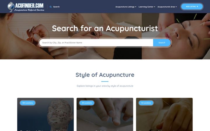 Screenshot of acufinder.com