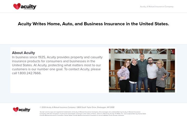 Screenshot of acuity.com