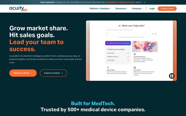Screenshot of acuitymd.com