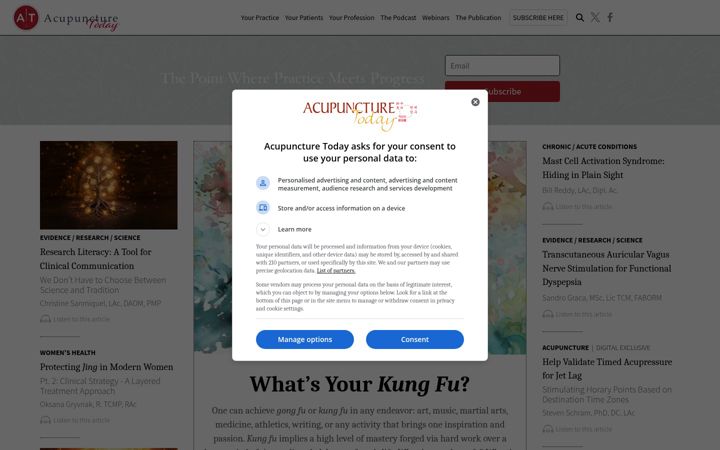 Ekrānuzņēmums no acupuncturetoday.com