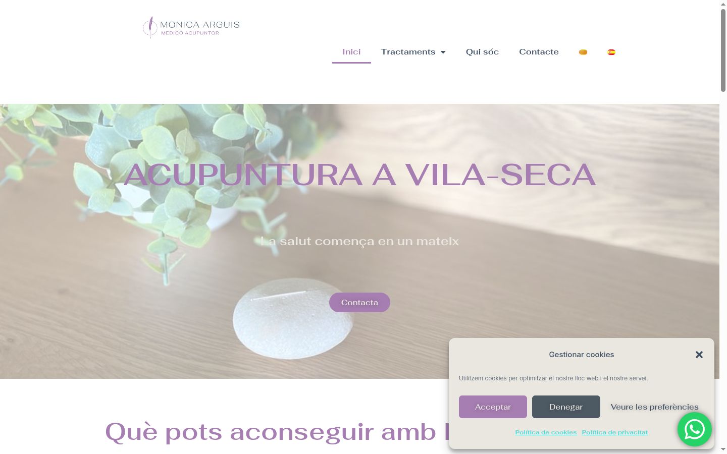 Screenshot del banner di consenso mostrato prima di qualsiasi interazione