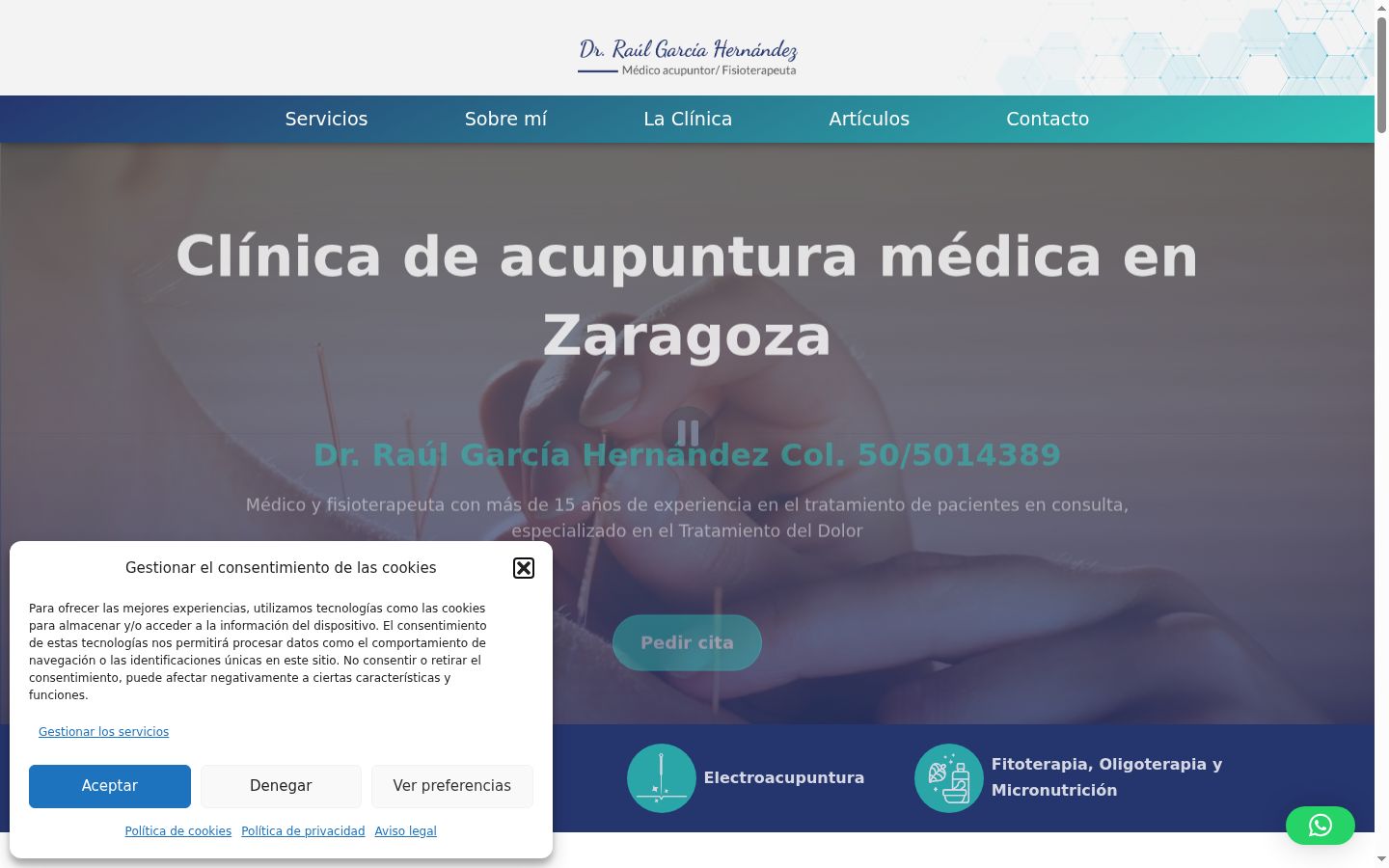 Screenshot of the consent banner shown before any interaction