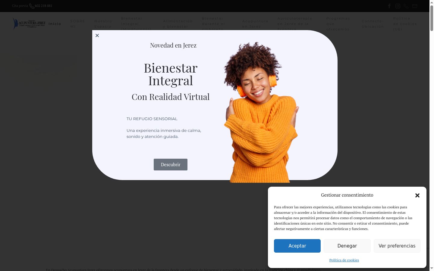 Screenshot del banner di consenso mostrato prima di qualsiasi interazione