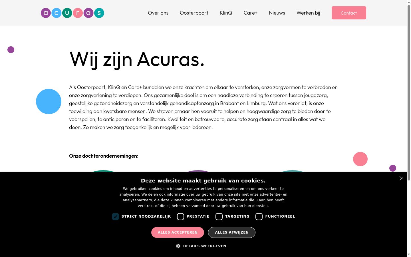 Screenshot of the consent banner shown before any interaction