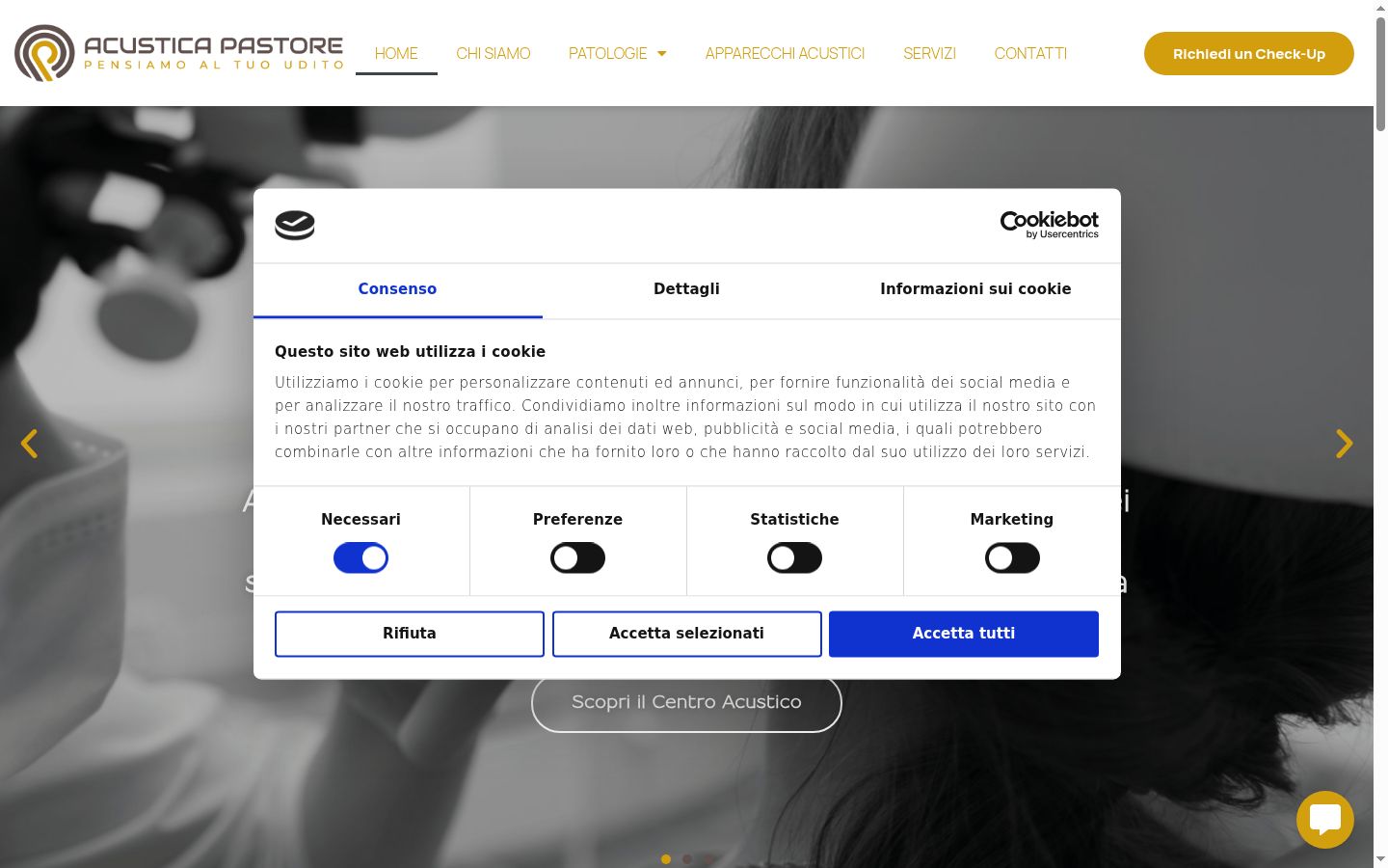 Screenshot of the consent banner shown before any interaction