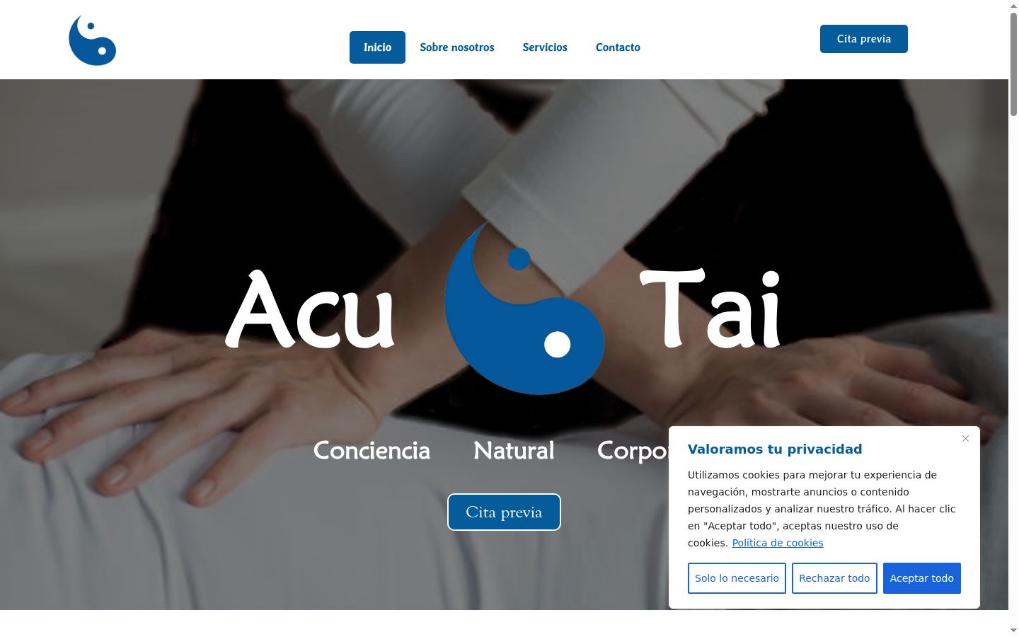 Screenshot of the consent banner shown before any interaction