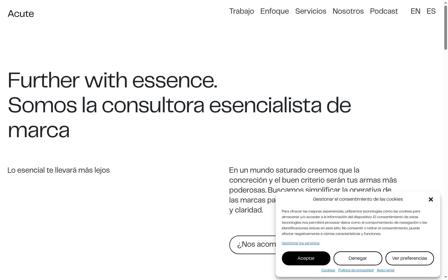 Screenshot of the consent banner shown before any interaction
