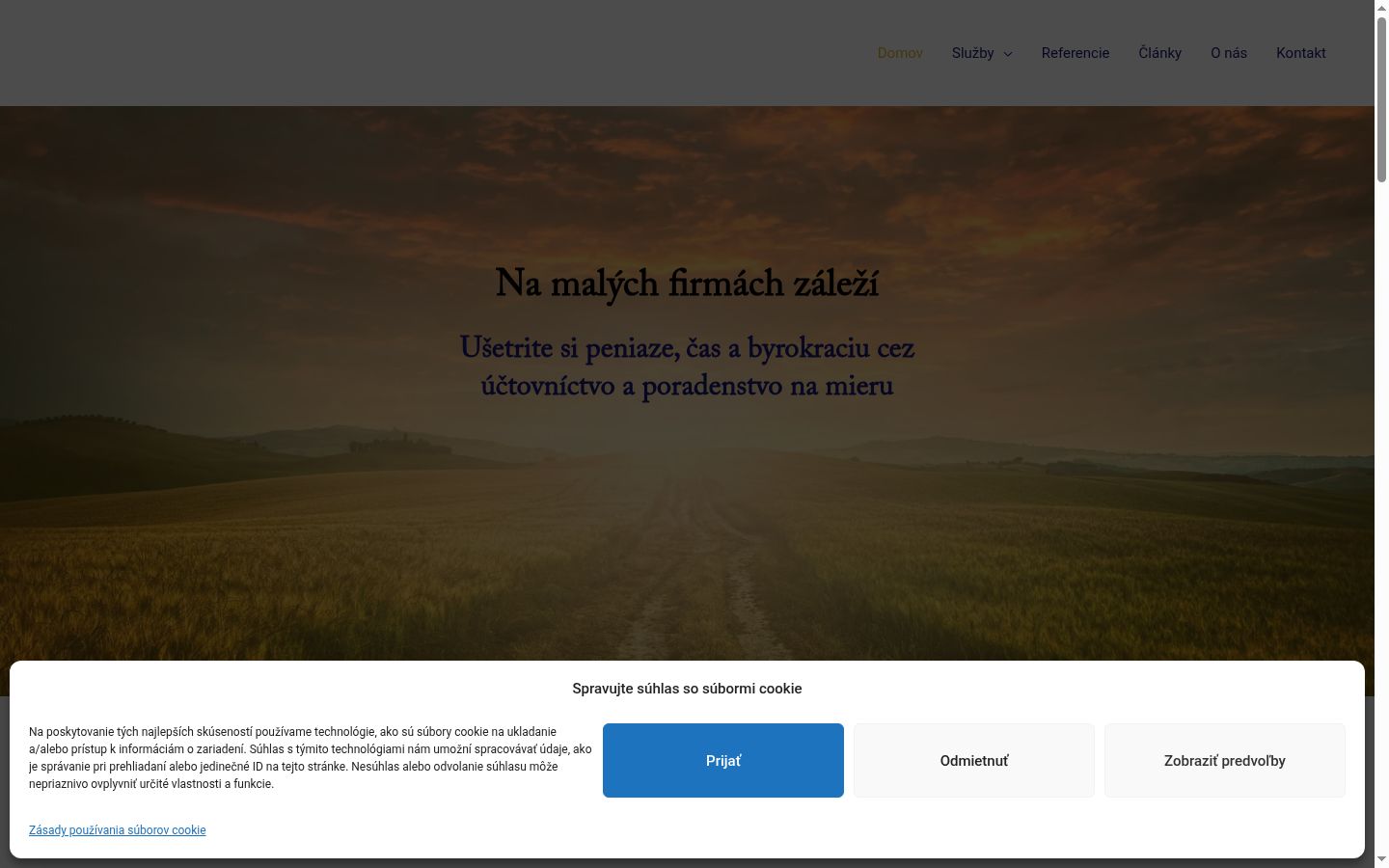 Screenshot del banner di consenso mostrato prima di qualsiasi interazione