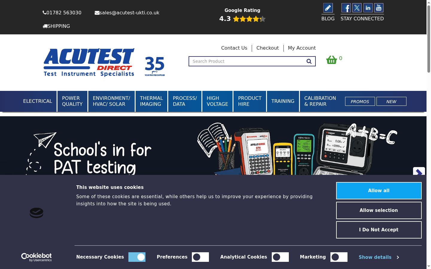 Screenshot of the consent banner shown before any interaction