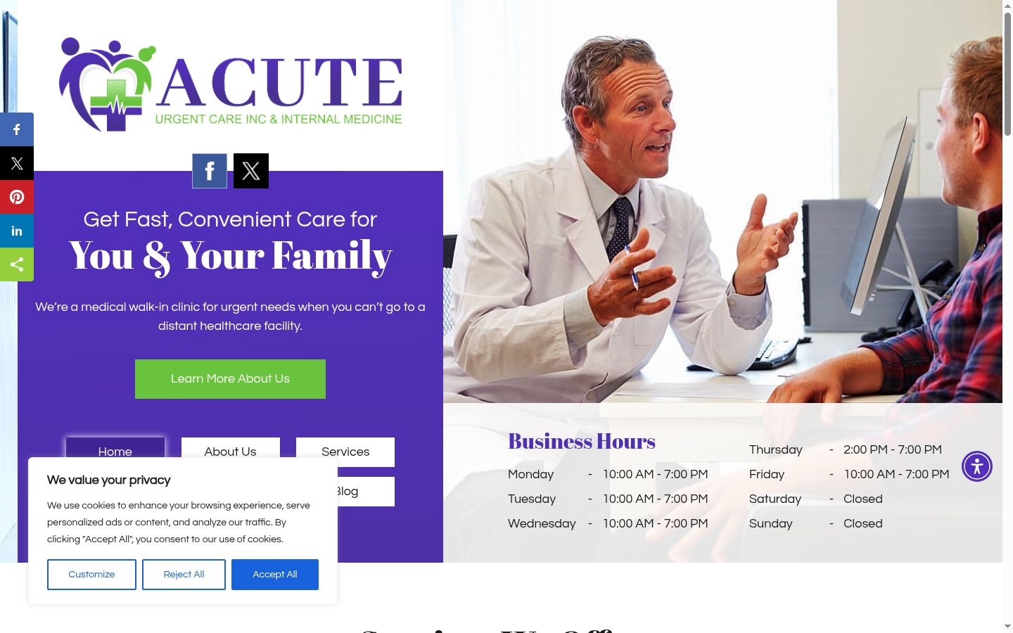 Screenshot of the consent banner shown before any interaction