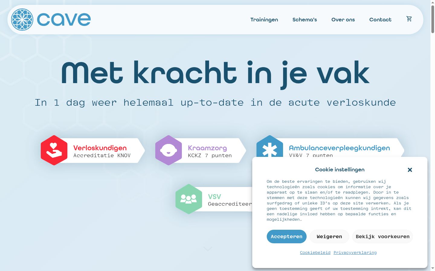 Screenshot of the consent banner shown before any interaction