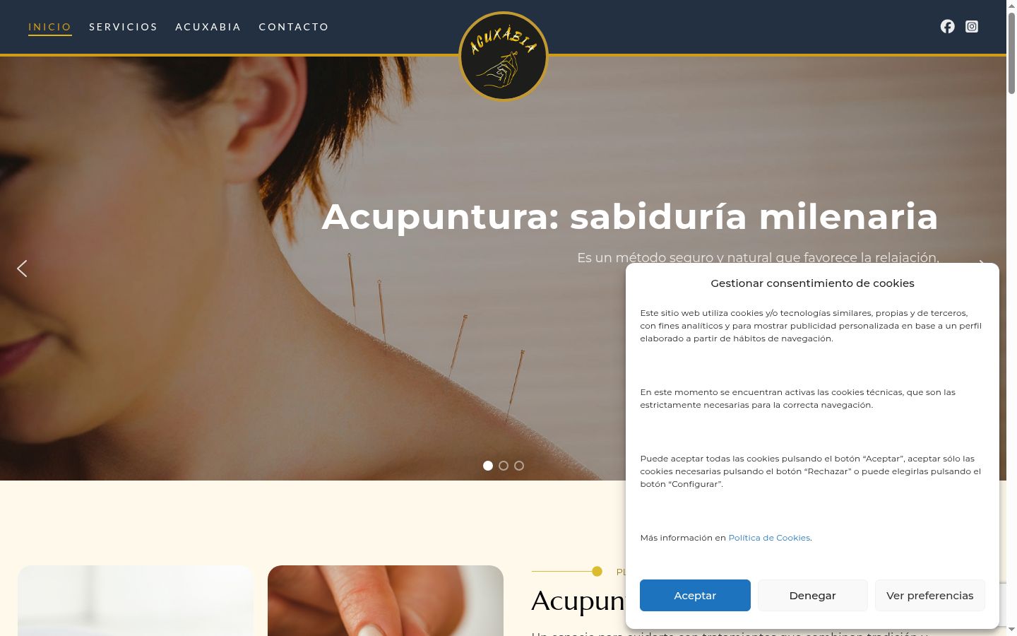 Screenshot of the consent banner shown before any interaction
