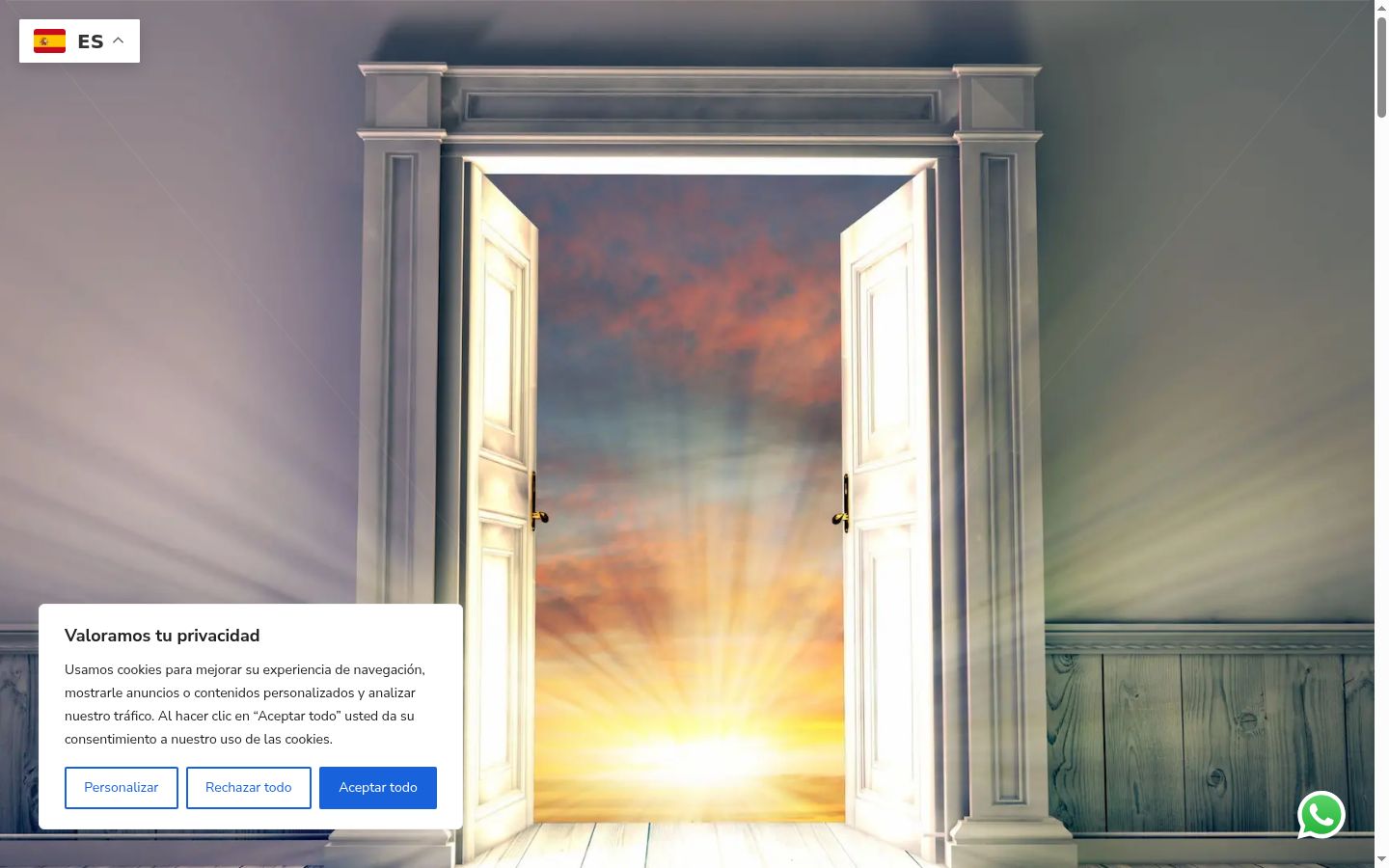 Captura de pantalla del banner de consentimiento mostrado antes de cualquier interacción